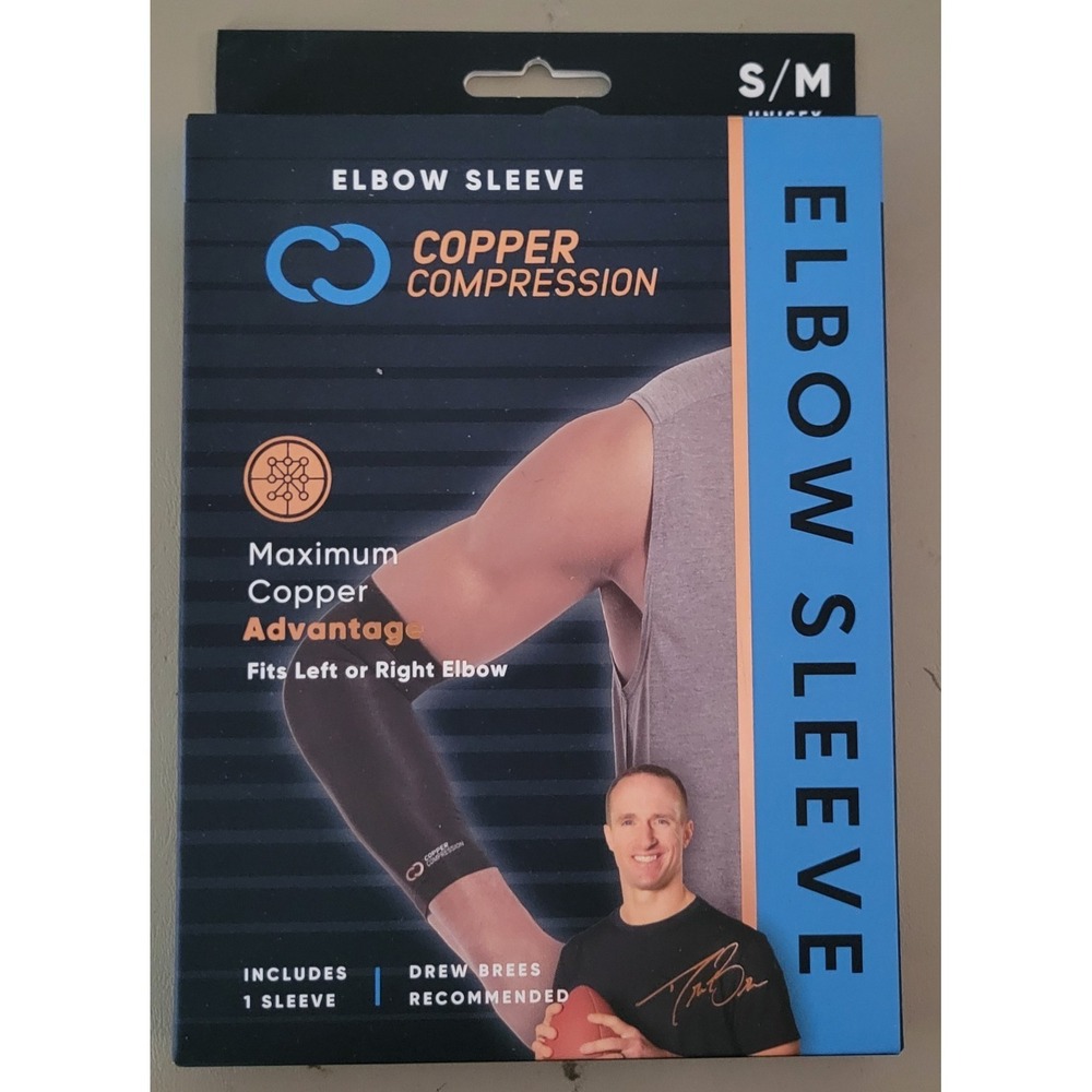 Copper Compression Elbow Sleeve Fits Left or Right Elbow - BS3 Small/Medium
